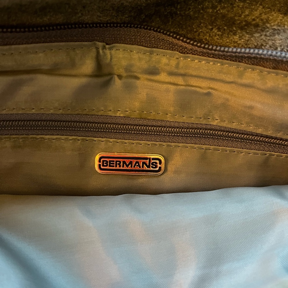 Vintage Bermans Large Gray Leather Clutch - Picture 5 of 8
